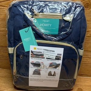 Homity Baby Diaper Bag mommy Backpack with bed & changing station